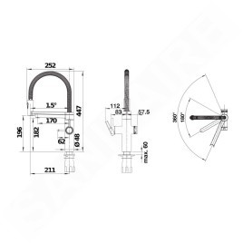 Blanco EVOL-S Pro - Mitigeur d’évier avec bras flexible, douchette et fonction filtrante, inox/noir 526311