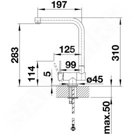 Blanco Laressa F - Robinetterie d’évier pour montage sous fenêtre, chrome 521546