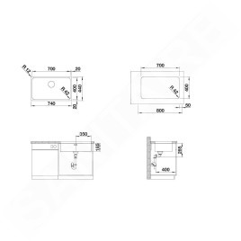 Blanco Solis 700 - Évier, 740x440 mm, inox brossé 526125