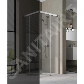 Kermi NICA - Porte de douche C2R, 123x200 cm, droite, argent brillant/verre transparent NIC2R12320VPK