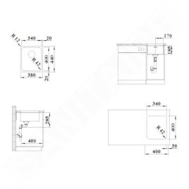 Blanco Solis 340 - Évier, 380x440 mm, inox brossé 526115