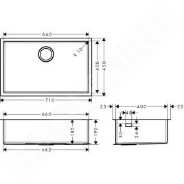 Hansgrohe Éviers - Evier encastré S719-U660, inox 43428800