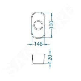 Alveus Variant - Évier 148x300 mm, inox 1079965