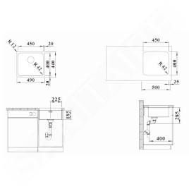 Blanco Solis 450 - Évier, 490x440 mm, inox brossé 526120