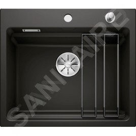 Blanco Etagon 6 - évier en céramique, 584x510 mm, avec commande de vidage et accessoires, noir 525162