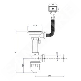 Sapho Éviers - Evier 44x78 cm, granit/inox GR9104