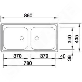 Blanco Top EZ - Évier, 860x435 mm, inox 500372