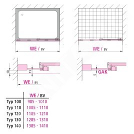 Kermi NICA - Porte de douche L2L 110x200 cm, gauche, argent brillant/verre transparent NIL2L11020VPK