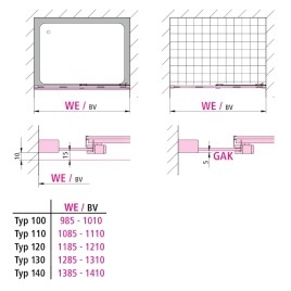 Kermi NICA - Porte de douche L2L 130x200 cm, gauche, argent brillant/verre transparent NIL2L13020VPK