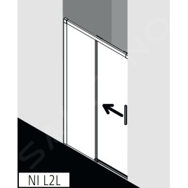 Kermi NICA - Porte de douche L2L 130x200 cm, gauche, argent brillant/verre transparent NIL2L13020VPK