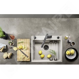 Blanco Etagon 6 - Évier en silgranit 600x510 mm, avec accessoires, InFino, blanc doux 527076