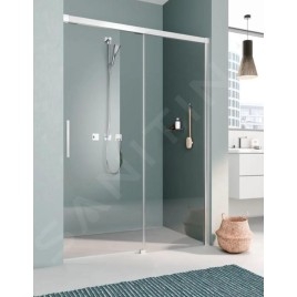 Kermi NICA - Porte de douche L2R 120x200 cm, droite, argent brillant/verre transparent NIL2R12020VPK
