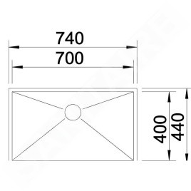 Blanco Zerox 700 - Évier, 740x440 mm, inox 521592