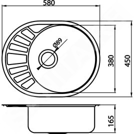 Novaservis Éviers - Évier 450x580 mm, inox DR45/58