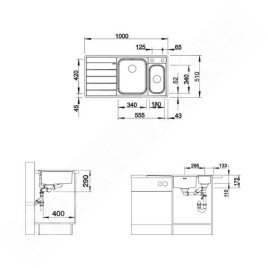 Blanco Axis III - Évier, 1000x510 mm, avec accessoires, InFino, inox 522104