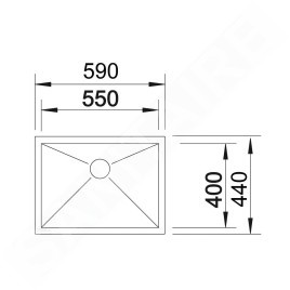 Blanco Zerox 550 - Évier, 590x440 mm, inox 521591