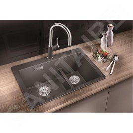Blanco Pleon 6 Split - Évier en silgranit, 615x510 mm, noir 525955