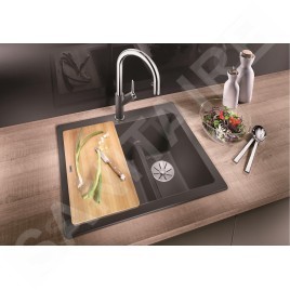 Blanco Pleon 6 Split - Évier en silgranit, 615x510 mm, noir 525955