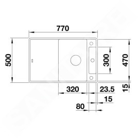 Blanco Axia III 45 - Évier en silgranit, 770x500 mm, avec accessoires, InFino, noir 525842