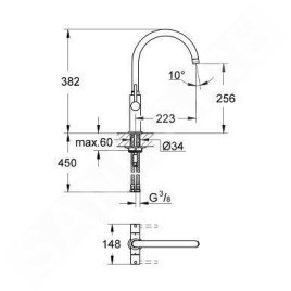 Grohe Ambi Cosmopolitan - Mitigeur d’évier à levier, chrome 30190000