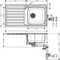 Hansgrohe Éviers - Évier encastré S4111-F400 avec égouttoir, inox 43341800