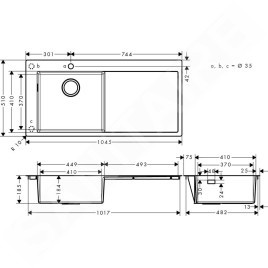 Hansgrohe Éviers - Évier à encastrer S716-F450, inox 43331800