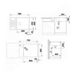 Blanco Zia XL 6 - Évier en Silgranit, 780x500 mm, Compact, café 523282