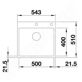 Blanco Subline 500 - Évier en silgranit, 543x510 mm, noir 526000