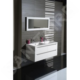 Sapho Wave II - Meuble double-lavabo 1200x500x480 mm, blanc/chêne argenté WA122