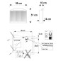 Aqualine Rano - Armoire de toilette 590x510x160 mm, blanc 541302