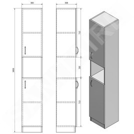 Aqualine Simplex Eco - Armoire 300x1800x300 mm, blanc mat SIME320