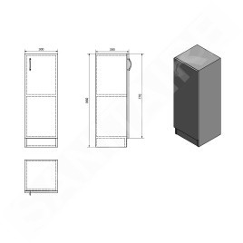 Aqualine Simplex Eco - Armoire 300x860x300 mm, blanc mat SIME340