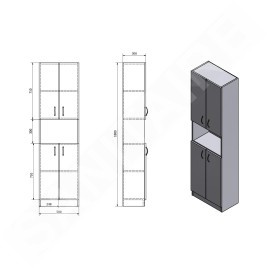 Aqualine Simplex Eco - Armoire 500x1800x300 mm, blanc mat SIME520