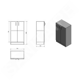 Aqualine Simplex Eco - Armoire 500x860x300 mm, blanc mat SIME540