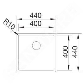 Blanco Claron 400 - Évier, 440x440 mm, inox Durinox 523385