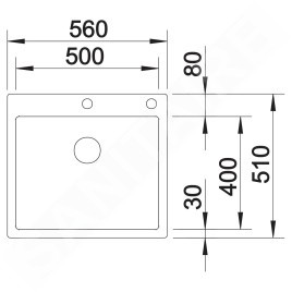 Blanco Claron 500 - Évier, 560x510 mm, InFino, inox 521633
