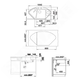 Blanco Delta II - Évier en silgranite, 1042x560 mm, avec accessoires, InFino, anthracite 523670