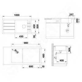 Blanco Faron XL 6 - Évier en silgranite, 1000x500 mm, InFino, tartufo 524790