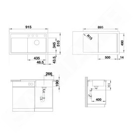 Blanco Zenar 5 - Évier en silgranite, 915x510 mm, InFino, blanc 523938
