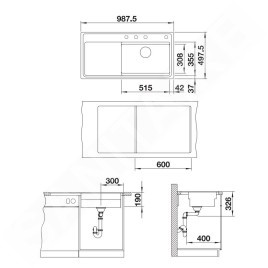 Blanco Zenar XL 6 - Évier en silgranite, 987,5x497,5 mm, InFino, anthracite 523902