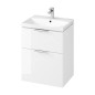 Cersanit City - Meuble avec lavabo, 74x59x45 cm, 2 tiroirs, blanc S801-422