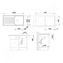 Blanco Livit XL - Évier, 1000x500 mm, inox brossé 515651