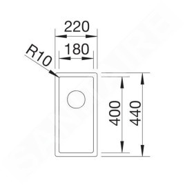 Blanco Claron 180 - Évier, 440x220 mm, InFino, inox 521565