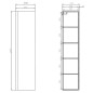 Cersanit Moduo - Armoire haute, 160x40x34 cm, 1 porte, charnières G/D, miroir intérieur, blanc S590-020-DSM