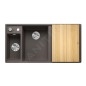 Blanco Axia III 6 - Évier en silgranit 1000x510 mm, avec commande de vidage et accessoires, InFino, gris 527227