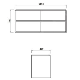Cersanit Crea - Meuble-lavabo, 53x119x45 cm, 4 tiroirs, blanc S931-001
