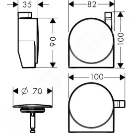 Hansgrohe Exafill S - Set de finition pour baignoire, chrome 58117000