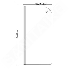Aqualine Vilma - Pare-baignoire 600x1400 mm, chrome/verre clair AQ6014