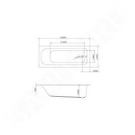 kielle Gaia - Baignoire rectangulaire 169x70 cm, blanc 11115330