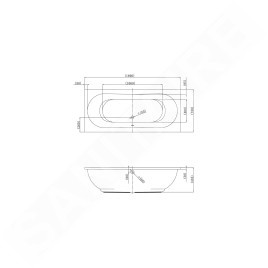 kielle Gaia - Baignoire rectangulaire 169x75 cm, blanc 11115430